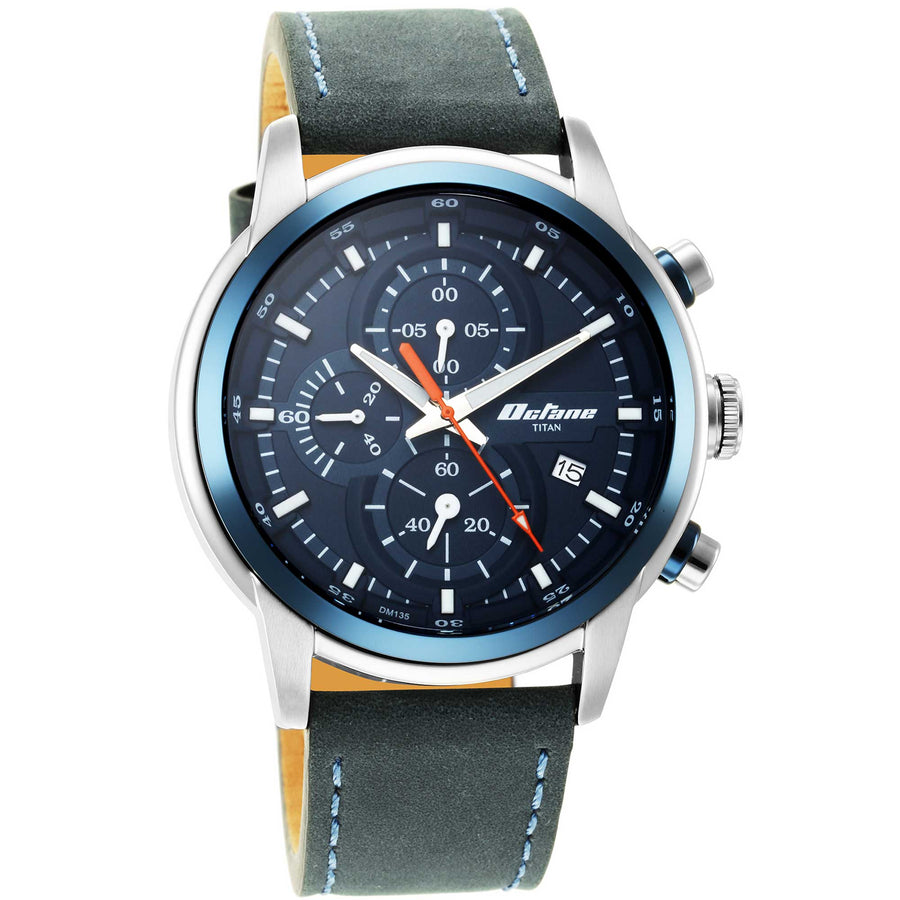 Titan Octane Blue Dial Chronograph Watch for Men