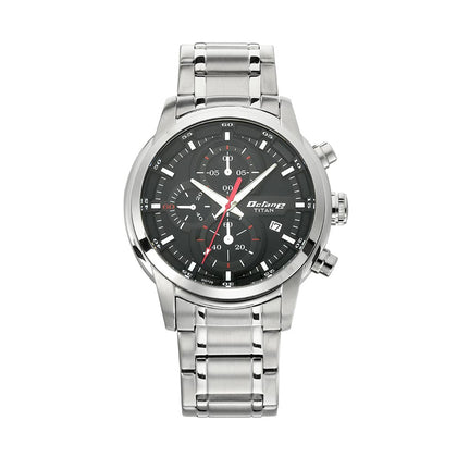 Titan Octane Chrono Black Dial Stainless Steel Strap watch for Men