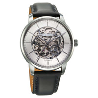 Titan Silver Dial Grey Leather Strap Automatic Watch for Men