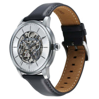 Titan Silver Dial Grey Leather Strap Automatic Watch for Men