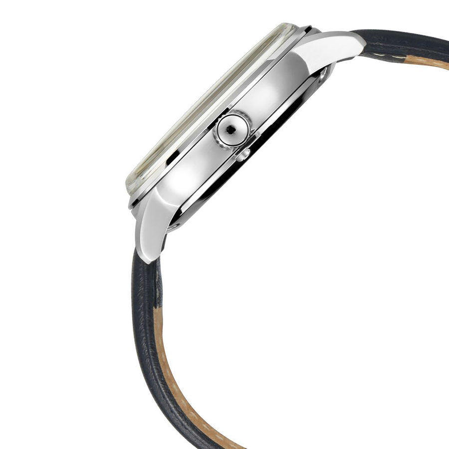 Titan Automatic Champagne Dial Blue Leather Strap Watch for Men