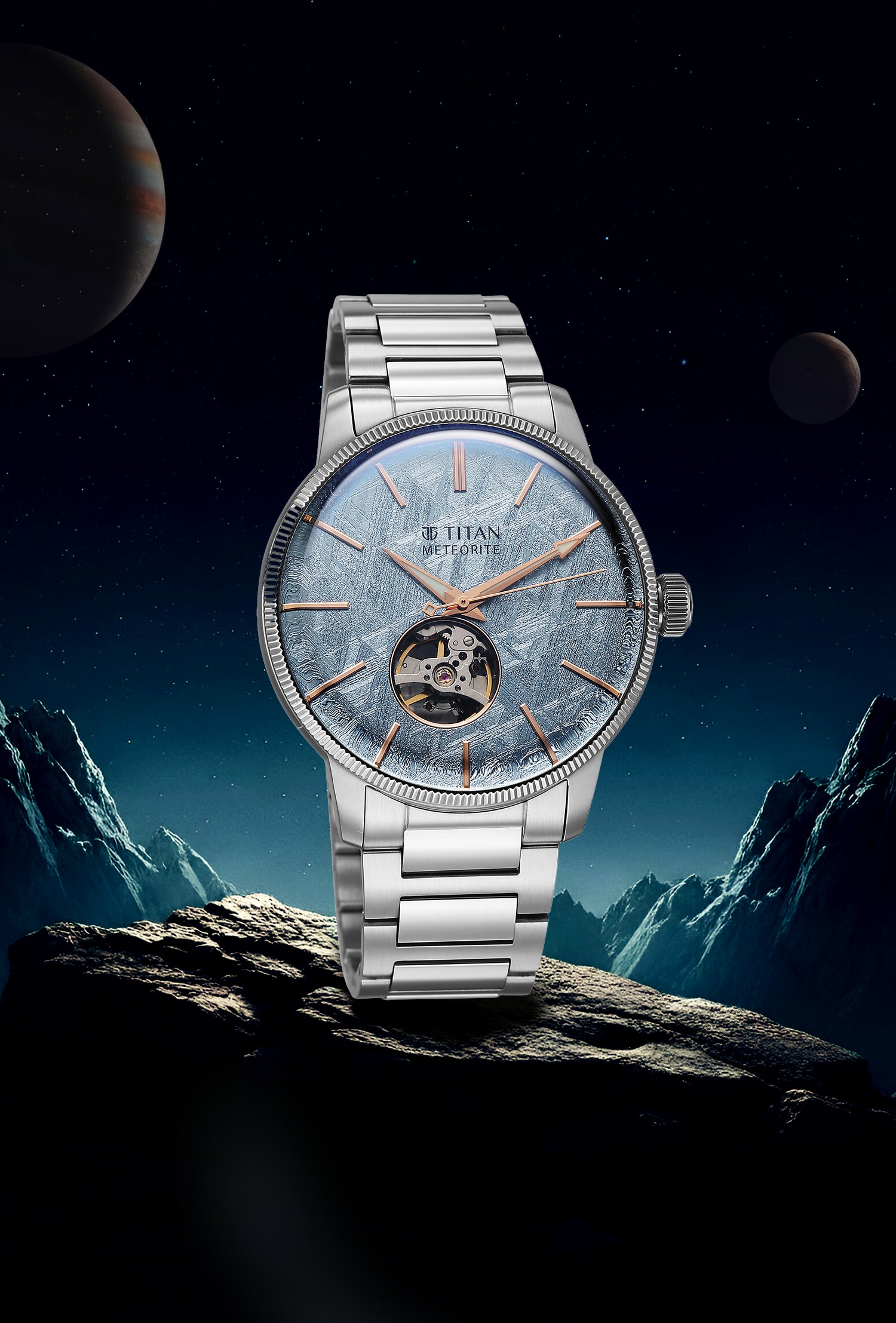 Titan Stellar Meteorite Open-Heart Dial Automatic Watch
