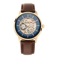 Titan Blue Dial Brown Leather Strap Automatic Watch for Men