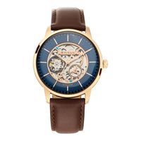 Titan Blue Dial Brown Leather Strap Automatic Watch for Men