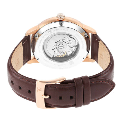 Titan Skeletal Automatic Blue Dial Brown Leather Strap Watch for Men
