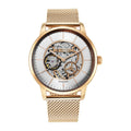 Titan Silver Dial Gold Stainless Steel Strap Skeletal Automatic Watch for Men