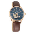 Titan Automatic Blue Dial Brown Leather Strap Watch for Men
