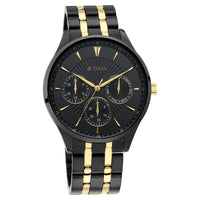 Titan Regalia Opulent Black Dial Multifunction Stainless Steel Strap watch for Men