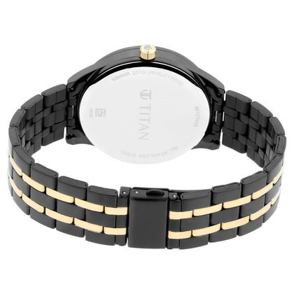 Titan Regalia Opulent Black Dial Multifunction Stainless Steel Strap watch for Men
