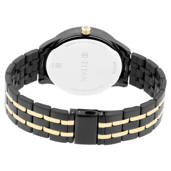 Titan Regalia Opulent Black Dial Multifunction Stainless Steel Strap watch for Men