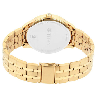 Titan Quartz Analog with Day and Date White Dial Stainless Steel Strap Watch for Men