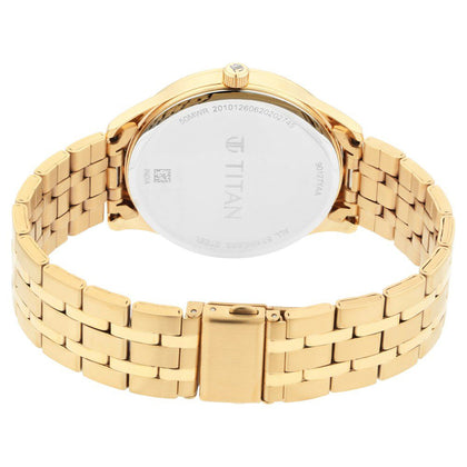 Titan Quartz Analog with Day and Date White Dial Stainless Steel Strap Watch for Men