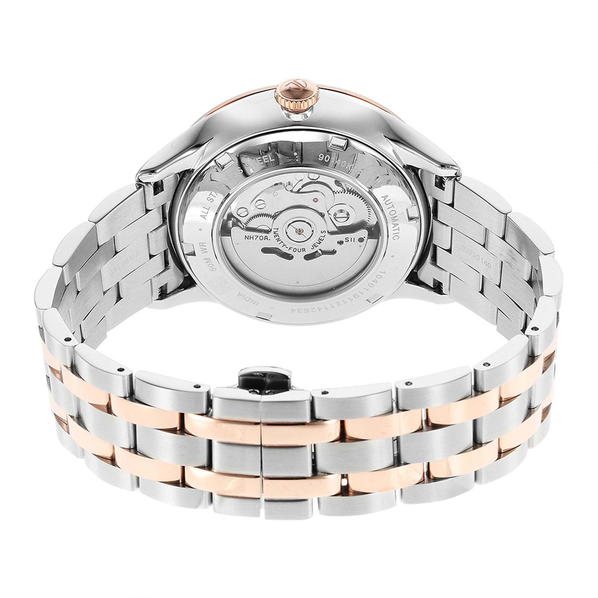 Titan Silver Dial Two Toned Stainless Steel Strap Automatic Watch for Men