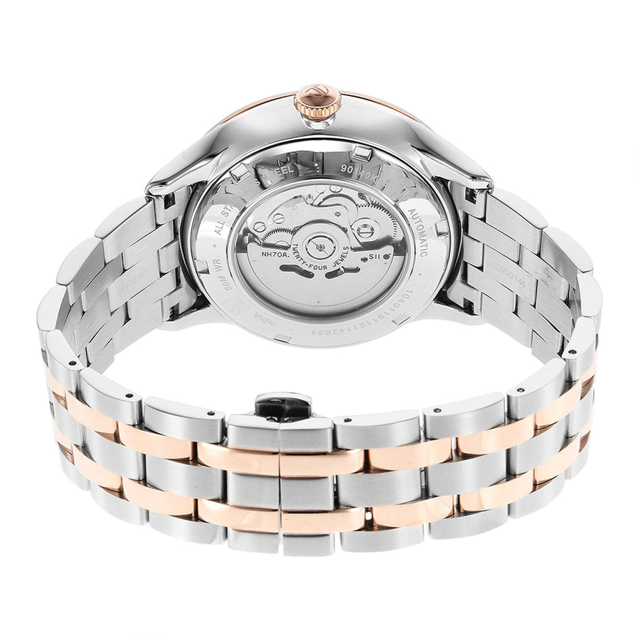 Titan Silver Dial Two Toned Stainless Steel Strap Automatic Watch for Men
