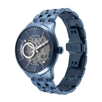Titan Metal Mechanicals Blue Dial Blue Stainless Steel Strap Watch for Men