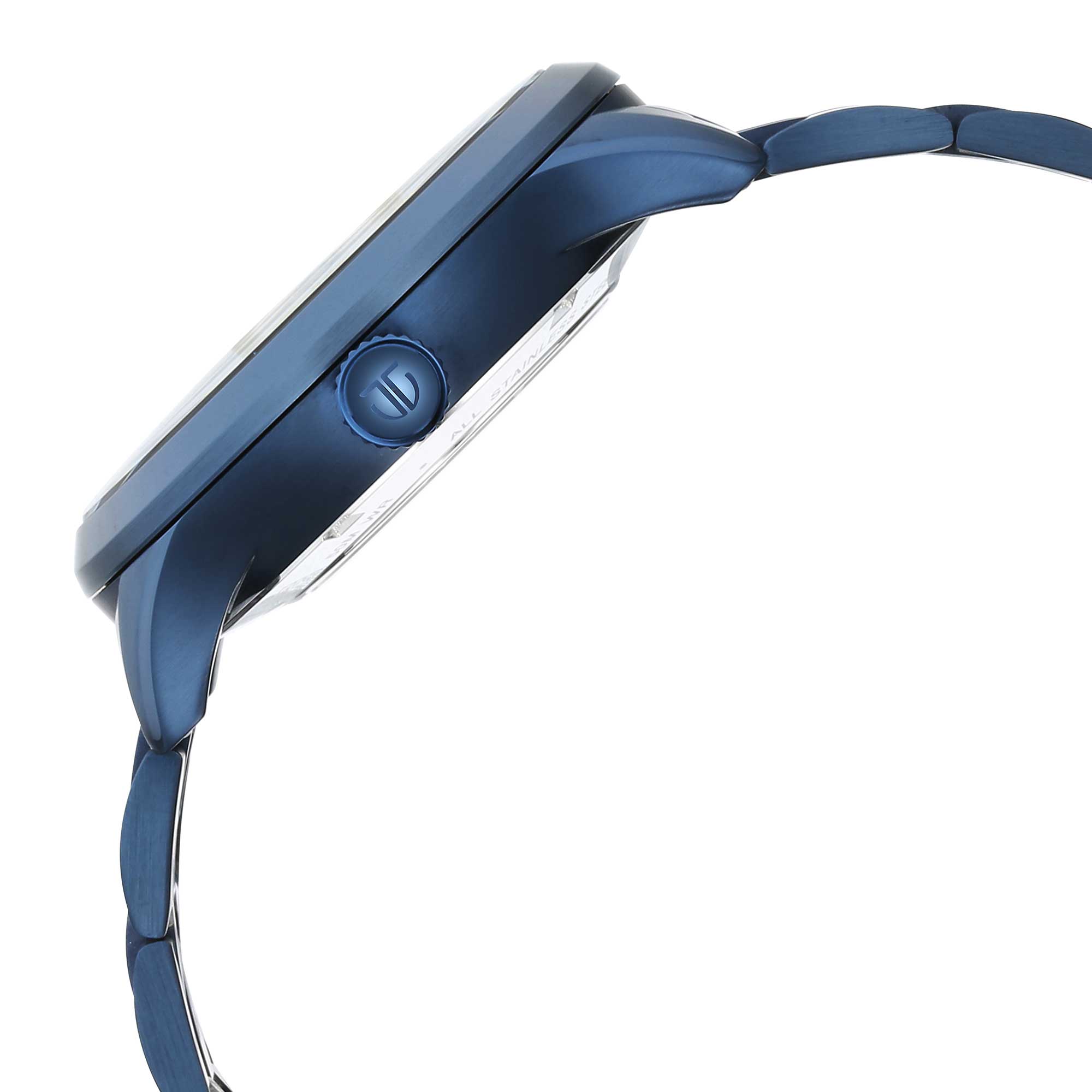 Titan Metal Mechanicals Blue Dial Blue Stainless Steel Strap Watch for Men