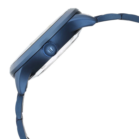 Metal Mechanicals Blue Dial Stainless Steel Strap Watch for Men 90140QM03