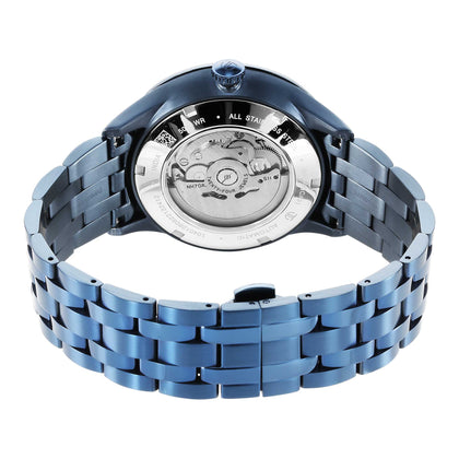 Titan Metal Mechanicals Blue Dial Blue Stainless Steel Strap Watch for Men