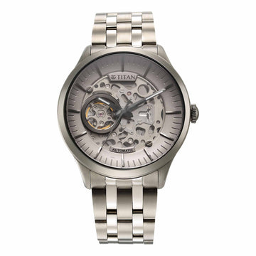 Titan Anthracite Dial Silver Titanium Strap Automatic Watch for Men