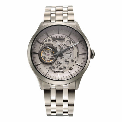 Titan Anthracite Dial Silver Titanium Strap Automatic Watch for Men