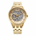 Titan Metal Mechanicals Golden Dial Golden Stainless Steel Strap Watch for Men