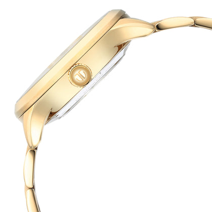 Titan Metal Mechanicals Golden Dial Golden Stainless Steel Strap Watch for Men