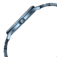 Titan Slim Ceramic Fusion Quartz Analog with Date Blue Dial Stainless Steel Strap Watch For Men