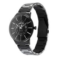 Titan Black Dial Stainless Steel Strap World Time with Date Watch for Men