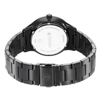 Titan Black Dial Stainless Steel Strap World Time with Date Watch for Men
