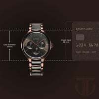 Titan Ceramic Fusion Multifunction Black Dial With Two Toned Color Stainless Steel Strap Watch For Men