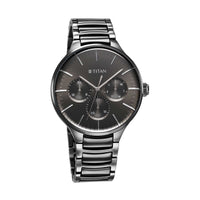 Titan Ceramic Fusion Multifunction Black Round Dial Two Toned Stainless Steel Strap Watch For Men