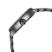 Titan Ceramic Fusion Multifunction Black Round Dial Two Toned Stainless Steel Strap Watch For Men