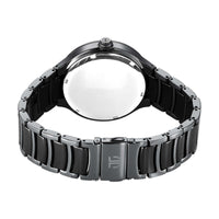 Titan Ceramic Fusion Multifunction Black Round Dial Two Toned Stainless Steel Strap Watch For Men