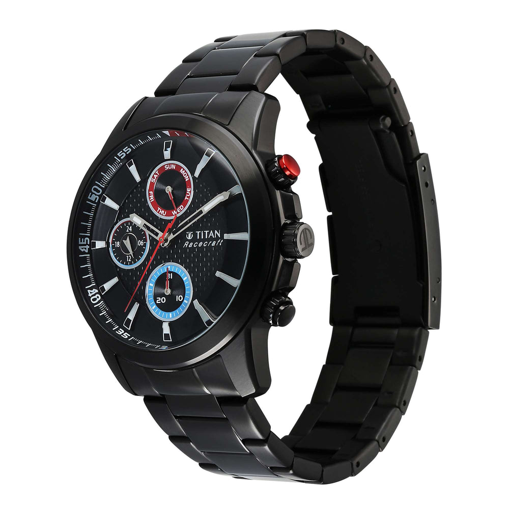 Titan Men Stainless Steel Round Shape Watches(90152KM01)