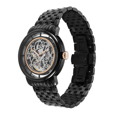 Titan Black Dial Stainless Steel Strap Mechanical Watch for Men