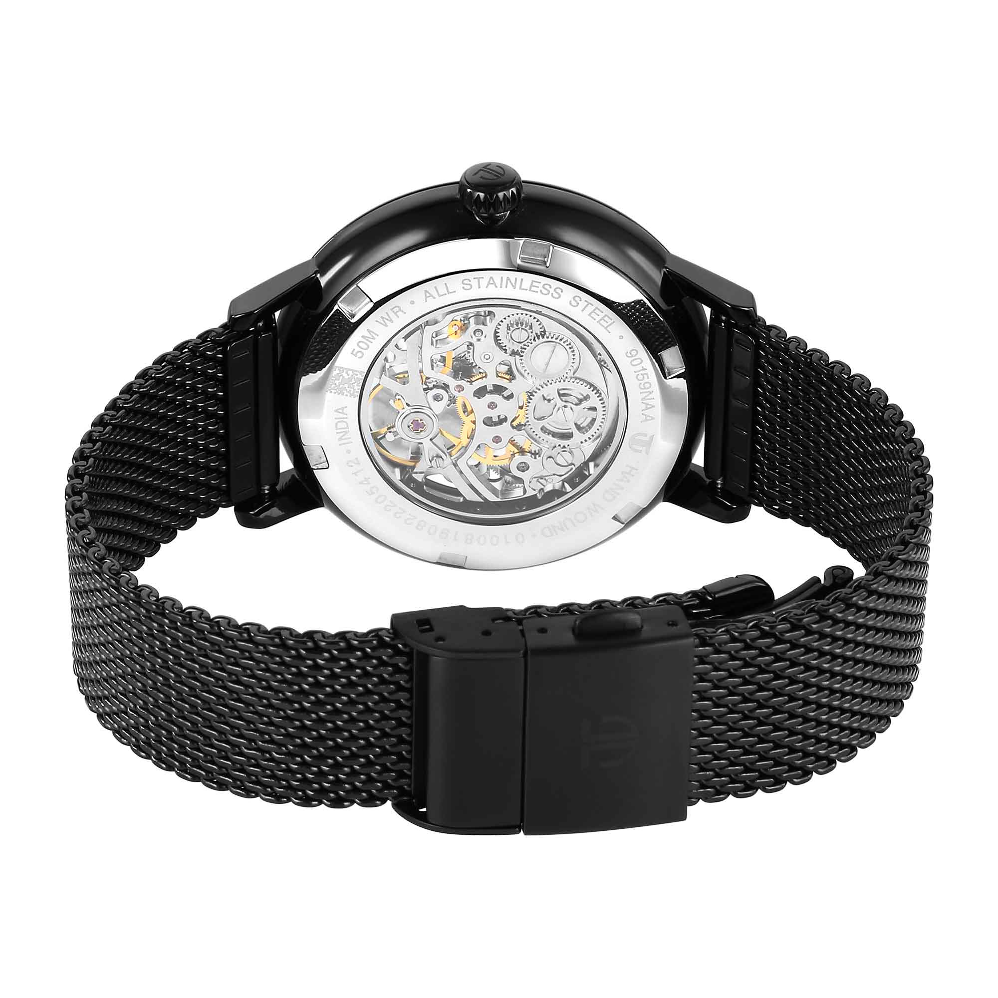 Titan Black Dial Stainless Steel Strap Mechanical Watch for Men
