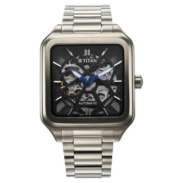 Titan Shaped Automatics Anthracite Dial Grey Stainless Steel Strap watch for Men