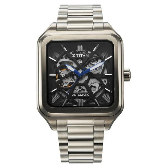 Titan Shaped Automatics Anthracite Dial Grey Stainless Steel Strap watch for Men