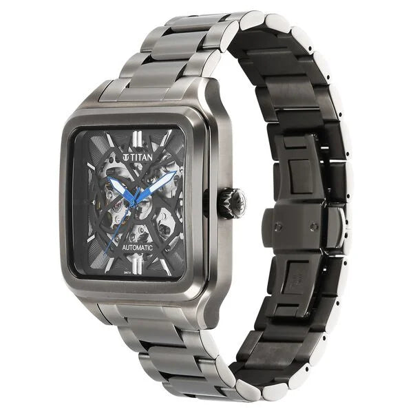 Titan Shaped Automatics Anthracite Dial Grey Stainless Steel Strap watch for Men