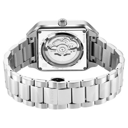 Titan Shaped Automatics Anthracite Dial Silver Stainless Steel Strap watch for Men