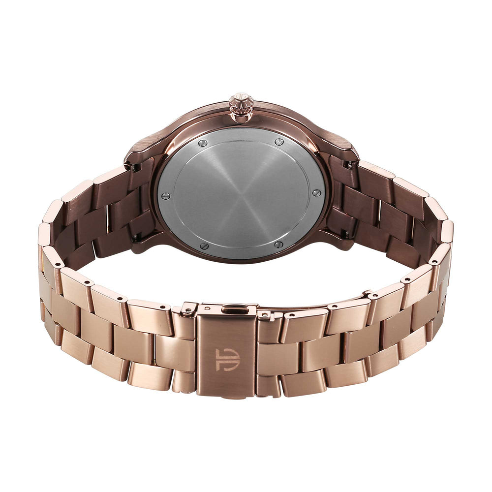 Titan Clasique Slim Quartz Analog with Date Coffee Brown Dial Stainless Steel Strap Watch For Men