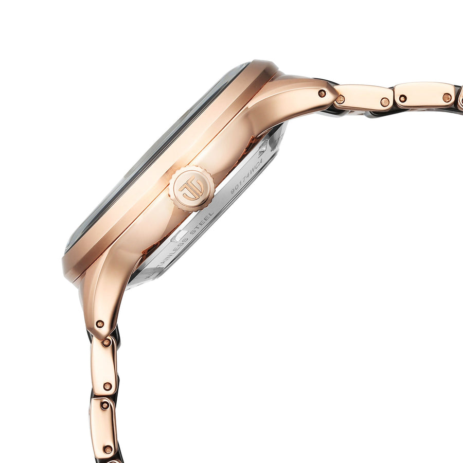 Titan Ceramic Fusion Automatic Black Dial Rose Gold Dual-Toned Stainless Steel Bracelet Watch for Men