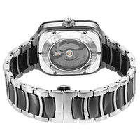 Titan Ceramic Fusion Automatic Square Black Dial Silver Dual-Toned Stainless Steel Bracelet Watch for Men