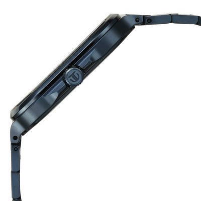 Titan Classique Slim Square Quartz Analog with Date Blue Dial Blue Stainless Steel Strap Watch For Men