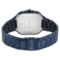 Titan Classique Slim Square Quartz Analog with Date Blue Dial Blue Stainless Steel Strap Watch For Men