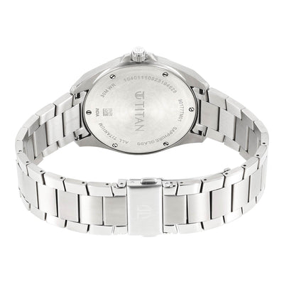 Titan Blue Dial Silver Titanium Strap Analog Watch for Men
