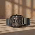 Titan Avant Garde Quartz Multifunction Brown Dial With Green Color Stainless Steel Strap Watch For Men