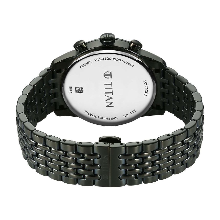 Titan Green Dial Stainless Steel Strap Analog Quartz Watch for Men