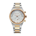 Titan Micromotors Analog with Retrograde Day and Date and Silver Dial Dual Tone Pink Stainless Steel Strap Watch for Men