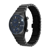Titan Classique Micromotors Blue Dial Black Stainless Steel Strap Analog Watch for Men